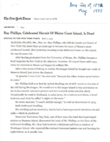 HermitShepherd of Manana Island Ray Phillips New York Times Obituary